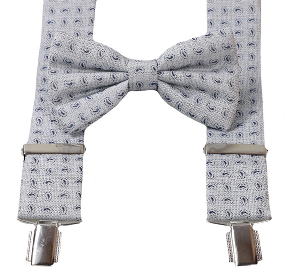 Bretelle e Papillon Grigio Cashmere