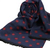 Sciarpa Blu Navy a Pois Bordeaux