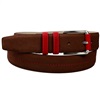Cintura in Camoscio Marrone e Rosso