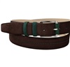 Cintura in camoscio marrone e verde scuro