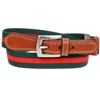 Cintura Elastica Bambino Verde Biliardo con Righe Rosse