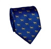 Cravatta Blu con Cavalli Gialli in Seta