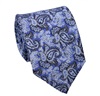 Cravatta in Lino Blu con Motivo Cachemire