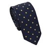 Cravatta Cadetto in Seta Blu a Pois Oro