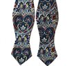 Cravatta a Farfalla Bianca con Cashmere Blu