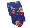 Cravatta Stretta Blu Royal con Fiori