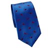 Cravatta Stretta Blu Royal Paisley Rosso