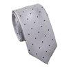Cravatta Stretta Grigia a Pois Blu
