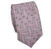 Cravatta Stretta Grigia Paisley Rosa