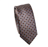 Cravatta Stretta Marrone Trifoglio Blu