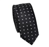 Cravatta Stretta Nera Fiori Bianchi