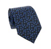 Cravatta Nera Fiori Azzurro