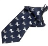 Cravatta Bambino Blu Navy con Schnauzer Bianco