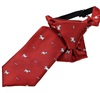 Cravatta Bambino Bordeaux con Cagnolini Bianchi