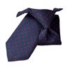 Cravatta Bambino Jacquard Blu a Pois Rossi