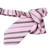 Cravatta Bambino Righe Rosa e Grigio