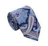 Cravatta in Seta Blu Cielo e Blu Navy Paisley