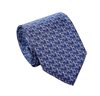 Cravatta in Seta Blu Reale con Fiori Bianchi