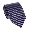 Cravatta in Seta a Righe Blu Navy e Viola