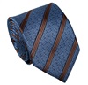 Cravatta in Seta a Righe Blu e Marrone