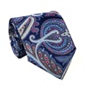 Cravatta e Fazzoletto in Cashmere Blu di Seta Naturale