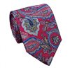 Cravatta e Fazzoletto Fucsia in Seta Naturale con Motivo Paisley