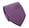 Cravatta e Fazzoletto Geometria Magenta in Seta Naturale