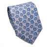 Cravatta e Fazzoletto in Seta Naturale Fiori Blu