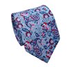 Cravatta e Fazzoletto in Seta Paisley Blu e Rosa