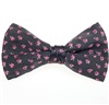 Papillon Grigio Scuro con Rose Fucsia