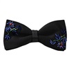 Papillon Nero con Ricamo in Cristallo