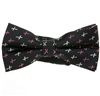 Papillon Nero con Croci Argentate e Rose