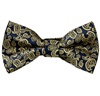 Papillon e Fazzoletto Blu Navy con Cashmere Dorato