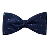 Papillon e Fazzoletto Blu Navy a Pois Verdi