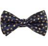 Papillon e Fazzoletto Blu Navy con Rose