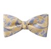 Papillon e Fazzoletto in Seta Gialla Paisley Blu