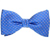 Papillon e Fazzoletto in Seta Blu con Pois Arancioni