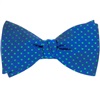 Papillon e Fazzoletto in Seta Blu con Pois Verdi