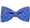Papillon e Fazzoletto in Seta Blu con Margherite