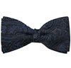 Papillon e Fazzoletto in Seta Grigia Cashmere Nero