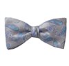 Papillon e Fazzoletto in Seta Grigia Paisley Blu