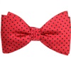 Papillon e Fazzoletto in Seta Rosso a Pois Neri