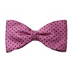 Papillon e Fazzoletto in Seta Rosa a Pois Neri
