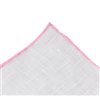 Fazzoletto da Taschino in Lino Bianco e Rosa