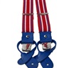 Bretella Elastica Stretta Pelle Rossa a Righe Bluastro