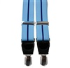 Bretella Elastica Pelle Blu Cielo a Righe Blu Navy