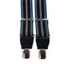 Bretella elastica in pelle blu scuro a righe blu e marroni