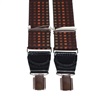 Bretella Elastica in Pelle Quadretti Marrone Scuro