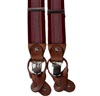 Bretella Elastica in Pelle Bordeaux a Righe