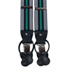 Bretella Elastica Pelle Grigia Righe Blu Navy e Verde